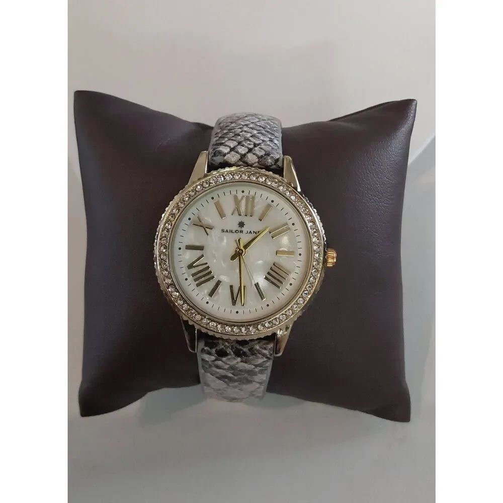 Women's Sailor Jane Snakeskin Textured MOP & Crystal Case Watch